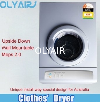 Australia wall mounted upside down clothes dryer 7kg with MEPS two star supplier